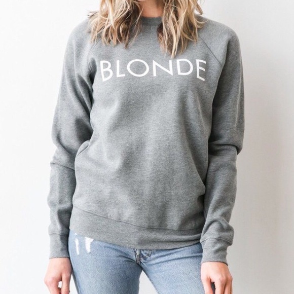 The “BLONDE” Classic Crew Neck Sweatshirt (GREY) - Picture 2 of 2